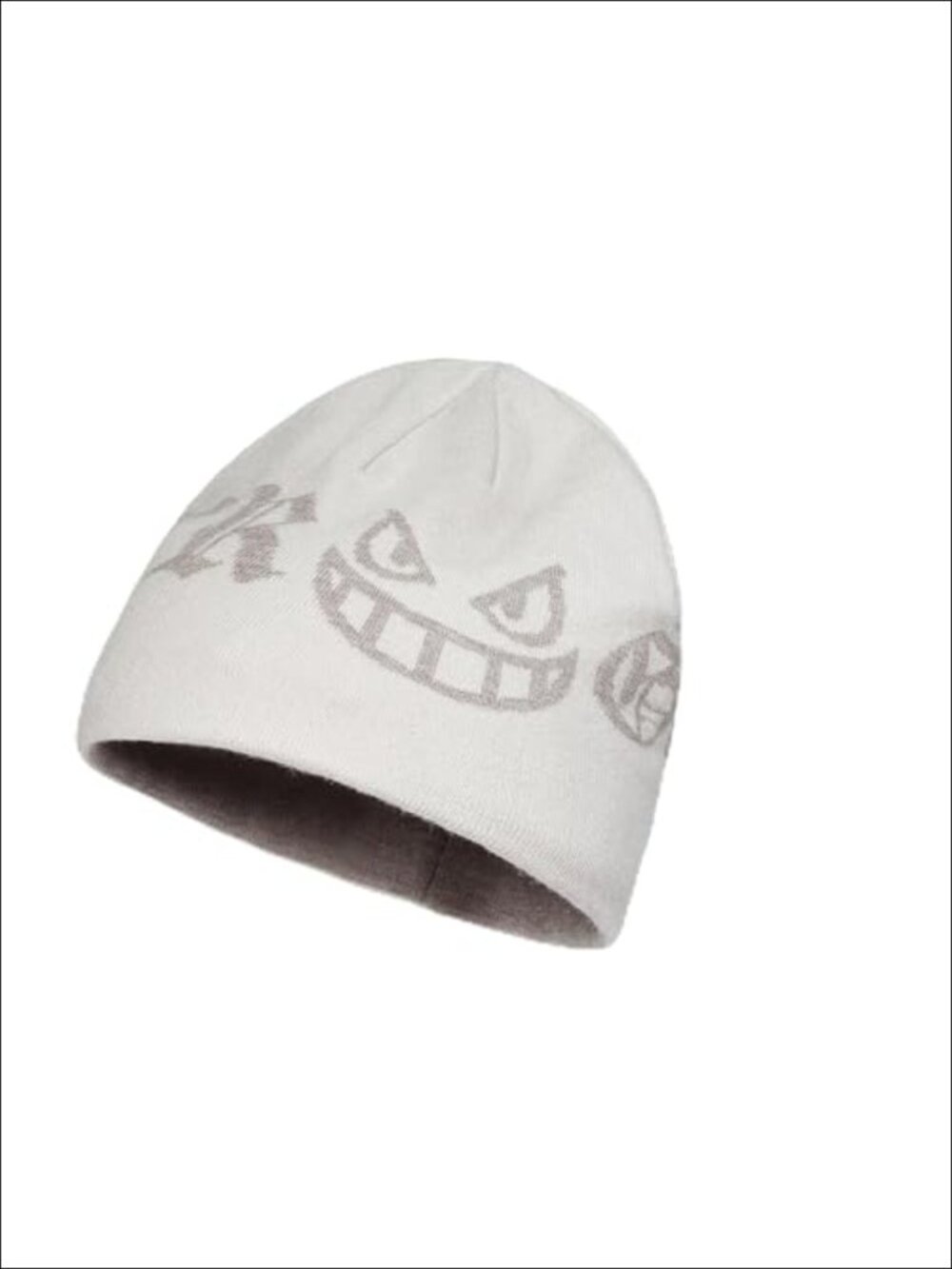 Reversible Gothic Smile Beanie Knit Embroidered Hat